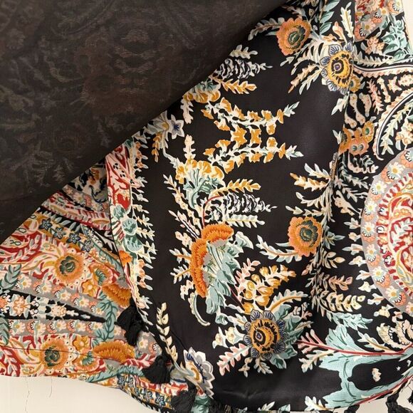 Lulus Bohemian Perfection Black Boho Floral Strapless Size XL - Picture 4 of 8